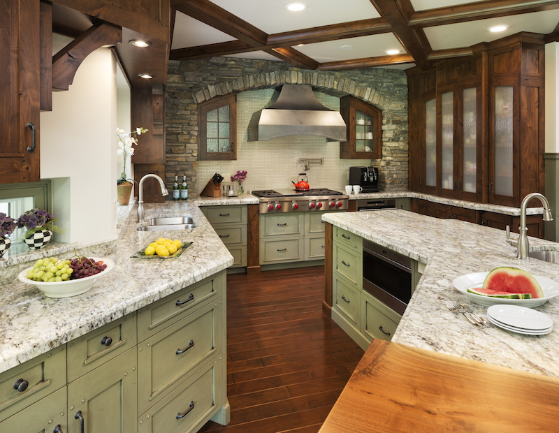 Rainbow Granite Kitchen Counters in a remodeled kitchen in St Cloud MN.