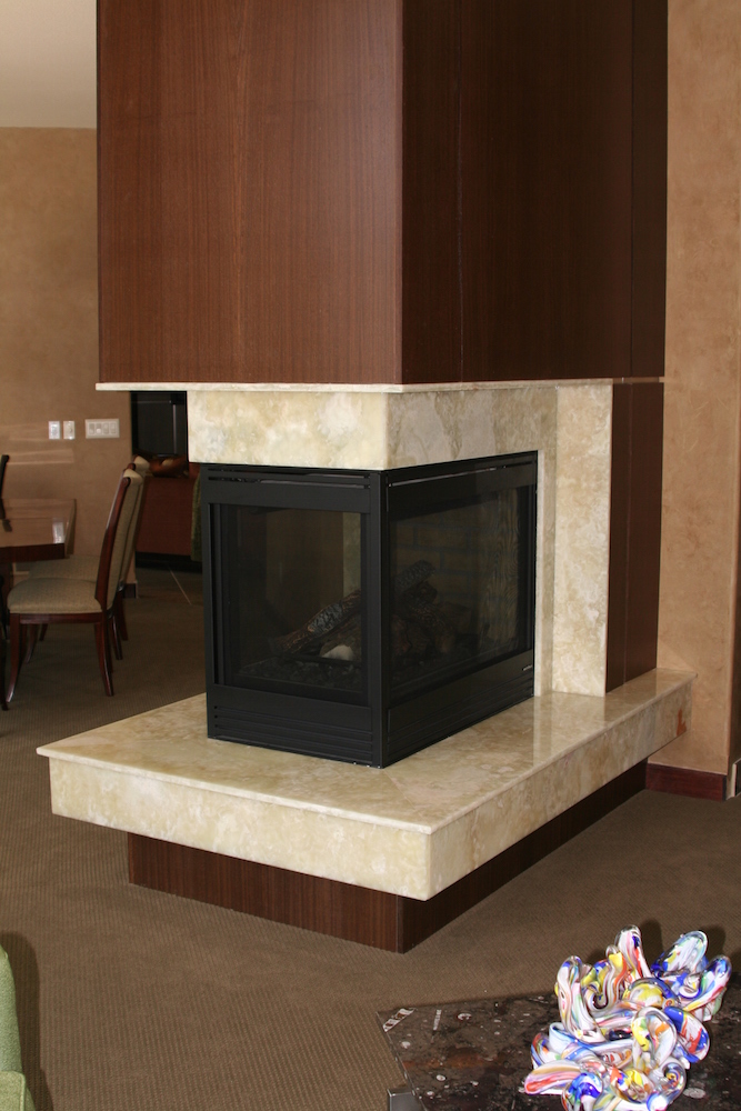 Fireplace surround by C&D Granite Minneapolis MN