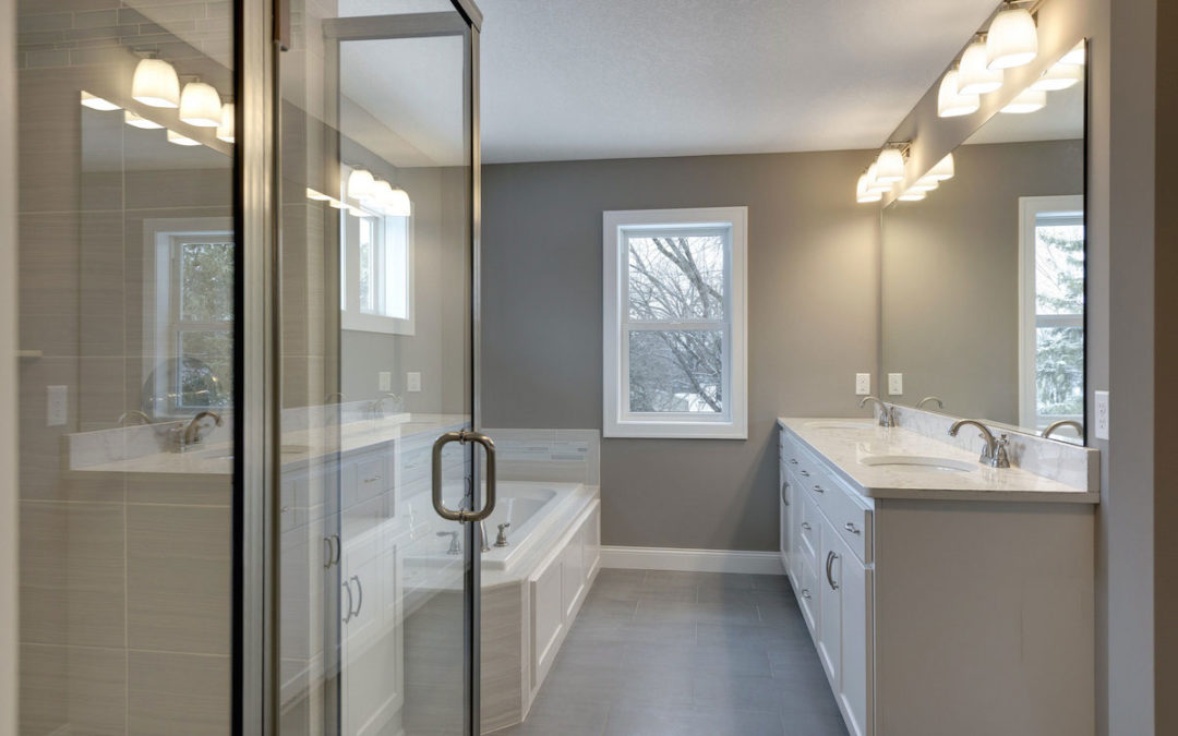 Hanstone Arete Granite Counter in Bathroom