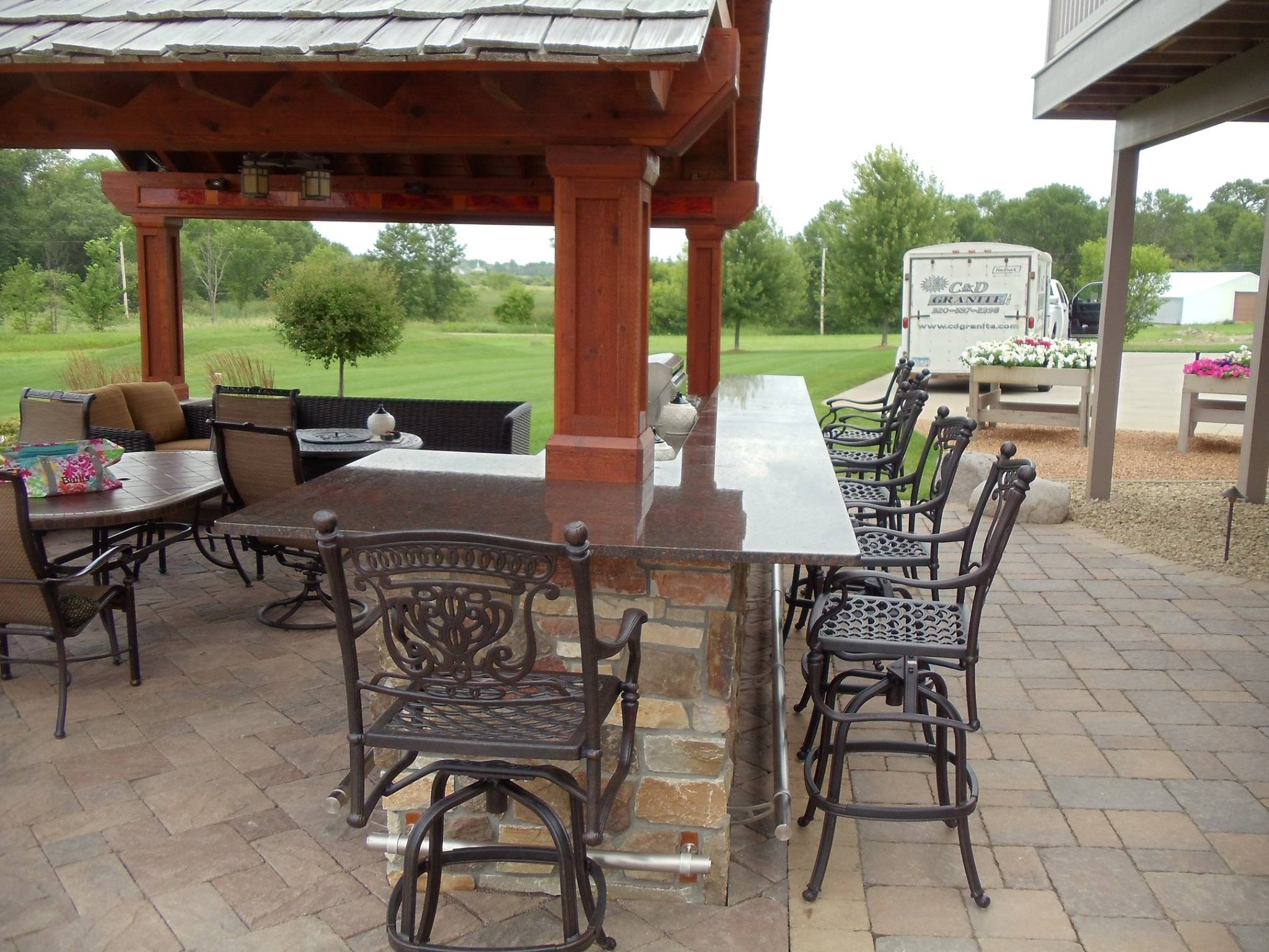 Outdoor Kitchen Stone Countertop by C&D Granite installed in Rogers MN