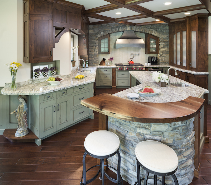 Rainbow Granite Kitchen Counters in a remodeled kitchen in St Cloud MN.