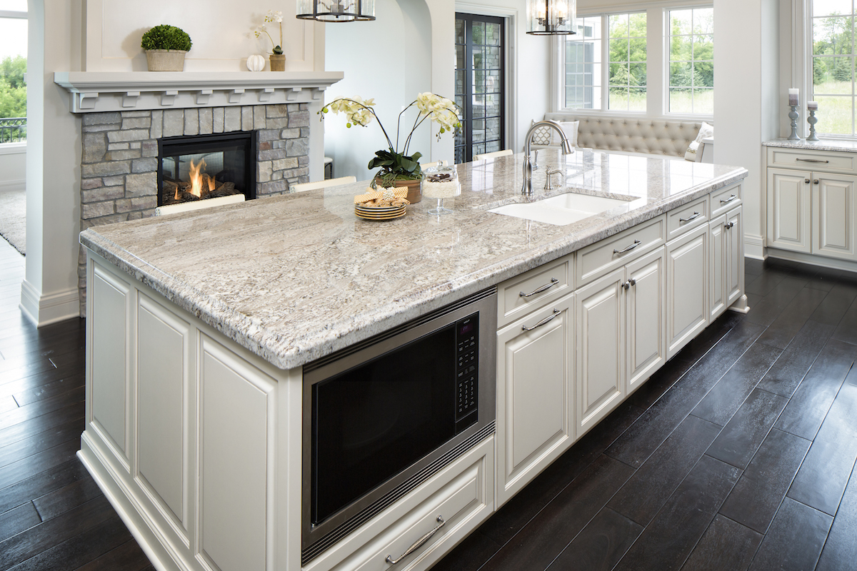 Granite counters in kitchen